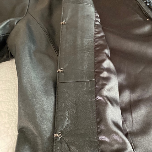 Chico’s black leather beaded jacket. Rare find - Picture 7 of 14